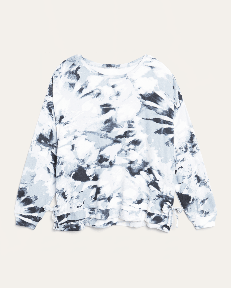 Front of plus size Tamora Tie-Hem Sweatshirt by Meri Skye | Dia&Co | dia_product_style_image_id:173914